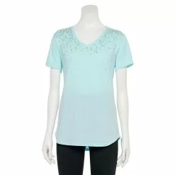 Women's Tek Gear® Essential Short Sleeve Graphic Tee -Tek Gear store 2631893 Aqua Speckle