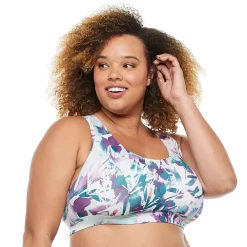 Plus Size Tek Gear® Racerback Low-Impact Sports Bra -Tek Gear store 2750546 White Tropical Print