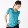 Petite Tek Gear® Moisture-Wicking V-Neck Tee 1 Petite Tek Gear® Moisture-Wicking V-Neck Tee -Tek Gear store 3220626 Teal Burnout