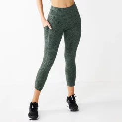 Women's Tek Gear® Essential High-Waisted Capri Leggings 15 Women's Tek Gear® Essential High-Waisted Capri Leggings -Tek Gear store 3977494 Olive Cheetah