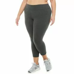 Plus Size Tek Gear® Essential High-Waisted Capri Leggings -Tek Gear store 4215123 Ink Heather