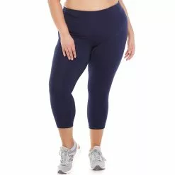 Plus Size Tek Gear® Essential High-Waisted Capri Leggings -Tek Gear store 4215123 Navy Romance