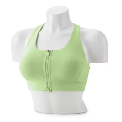 Tek Gear® Zip-Front Medium-Impact Sports Bra -Tek Gear store 4657353 Brisk Mint