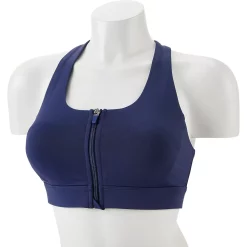 Tek Gear® Zip-Front Medium-Impact Sports Bra -Tek Gear store 4657353 Chandler Navy