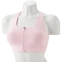 Tek Gear® Zip-Front Medium-Impact Sports Bra -Tek Gear store 4657353 Pink Layer