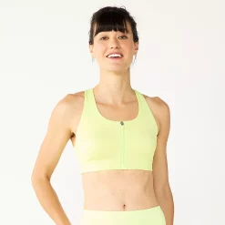 Tek Gear® Zip-Front Medium-Impact Sports Bra -Tek Gear store 4657353 Real Lemon