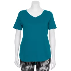 Plus Size Tek Gear® Core V-Neck Tee -Tek Gear store 4998289 Night Life Teal