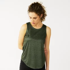 Women's Tek Gear® Core Crewneck Tank -Tek Gear store 5019963 Olive Cheetah