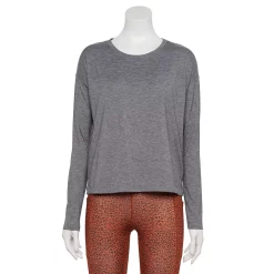 Women's Tek Gear® Soft Touch Long Sleeve Tee -Tek Gear store 5232480 Charcoal