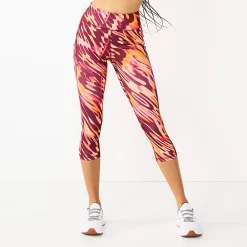 Women's Tek Gear® Core High-Waisted Capri Leggings -Tek Gear store 5234821 Wine Warped