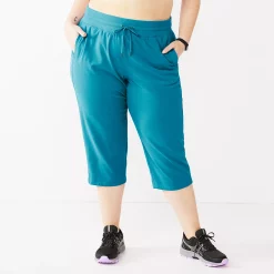 Plus Size Tek Gear® Essential Straight-Leg Capris -Tek Gear store 5242843 Spectacular Teal