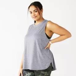 Plus Size Tek Gear® Easy High-Low Tank -Tek Gear store 5283039 Smokey Slate