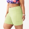 Plus Size Tek Gear® 7-in. Brushed High-Waisted Bike Shorts -Tek Gear store 5553994 Brisk Mint