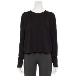 Women's Tek Gear® Easy French Terry Raw-Seam Tee -Tek Gear store 5562562 Black