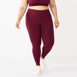 Plus Size Tek Gear® High-Waisted Ultrastrech Side Pocket Leggings -Tek Gear store 5567969 Night Sangria