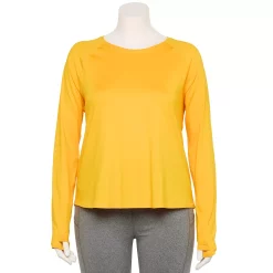 Plus Size Tek Gear® Performance Long Sleeve Tee -Tek Gear store 5656046 Gypsy Gold