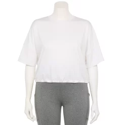 Plus Size Tek Gear® Keyhole-Back Crop Top -Tek Gear store 5667328 White