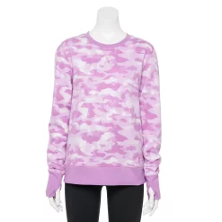 Women's Tek Gear® Ultrasoft Fleece Sweatshirt -Tek Gear store 6119993 Purple Camo