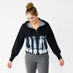 Women's Tek Gear® French Terry Crop Zip-Up Jacket -Tek Gear store 6120577 Black